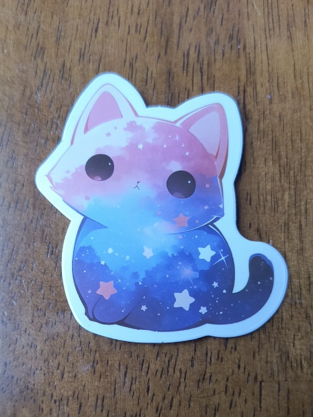 Galaxy Cat Vinyl Sticker - Pink Blue Gradient